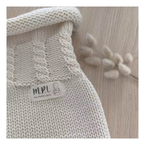 Cocon de naissance en laine mérinos Ma Petite Laine - Modèle DOUILLET