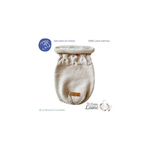 Cocon de naissance en laine mérinos Ma Petite Laine - Modèle PREMIUM