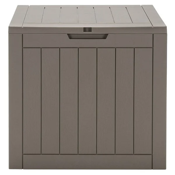 Coffre de Rangement 114L avec Couvercle Verrouillable Résistant aux Intempéries 56 x 43 x 53 CM Café