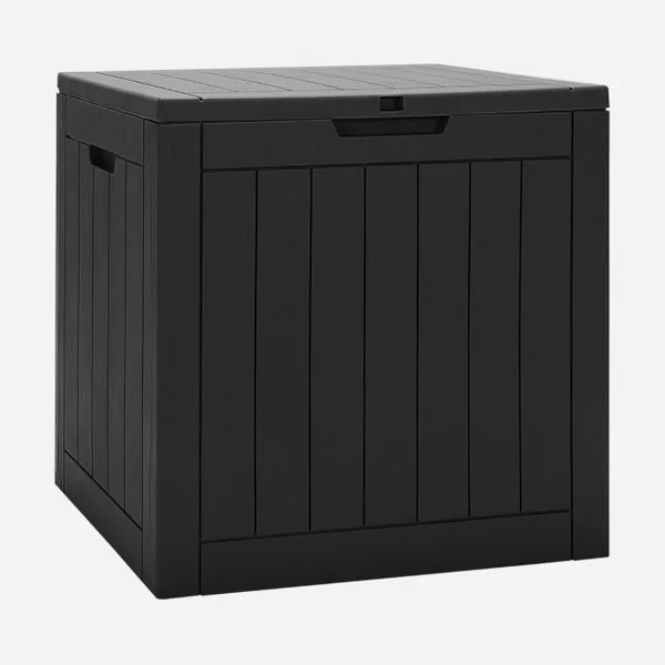 Coffre de Rangement 114L avec Couvercle Verrouillable Résistant aux Intempéries 56 x 43 x 53 CM Noir