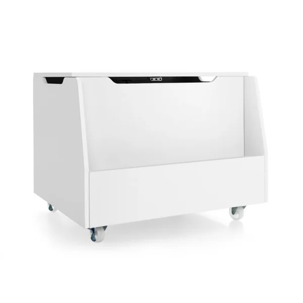 Coffre à Jouets pour Enfants Banc de Rangement en Bois Bibliothèque Couvercle Rabattable pour Chambre d'Enfant Salle de Jeux Blanc