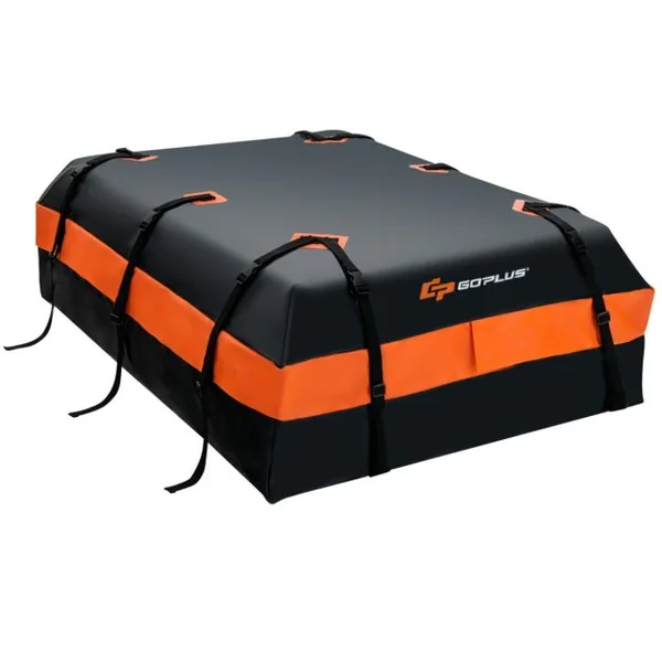 Coffre/Sac de Toit de Voiture Étanche de 560 L avec 10 Sangles Renforcées 6 Crochets de Porte et Tapis Antidérapant