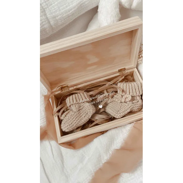 Coffret Annonce Grossesse ou Naissance Personnalisé – Cadeau Émotion en Bois