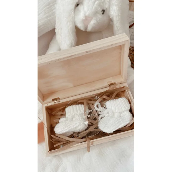 Coffret Annonce Grossesse ou Naissance Personnalisé – Cadeau Émotion en Bois
