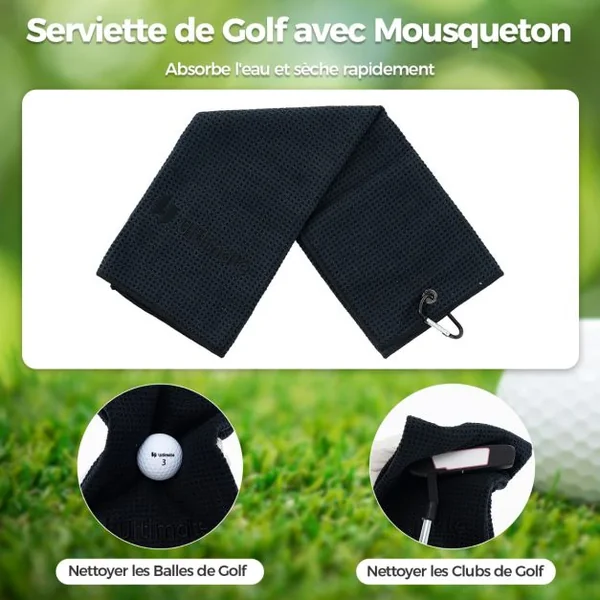 Coffret Cadeau de Golf pour Homme/Femme Ensemble Complet d'Accessoires de Golf avec Balles Tees Serviette Ceinture Chapeau Outil de Divot