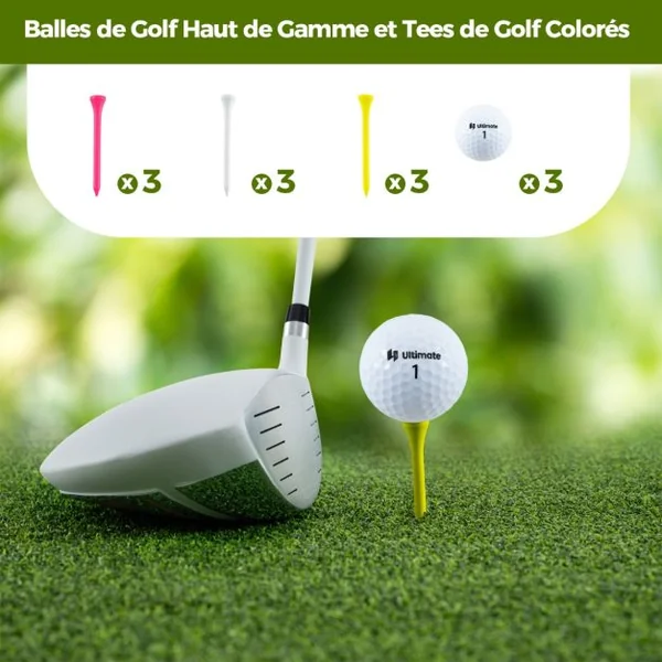 Coffret Cadeau de Golf pour Homme/Femme Ensemble Complet d'Accessoires de Golf avec Balles Tees Serviette Ceinture Chapeau Outil de Divot