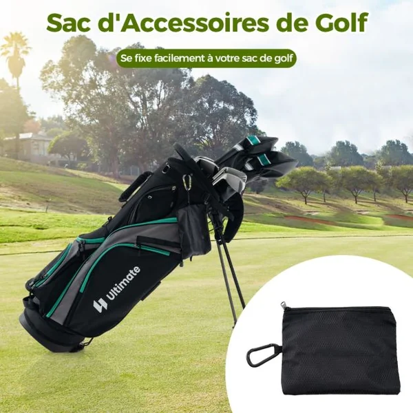Coffret Cadeau de Golf pour Homme/Femme Ensemble Complet d'Accessoires de Golf avec Balles Tees Serviette Ceinture Chapeau Outil de Divot
