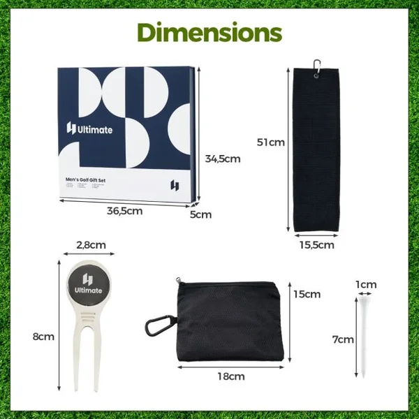 Coffret Cadeau de Golf pour Homme/Femme Ensemble Complet d'Accessoires de Golf avec Balles Tees Serviette Ceinture Chapeau Outil de Divot