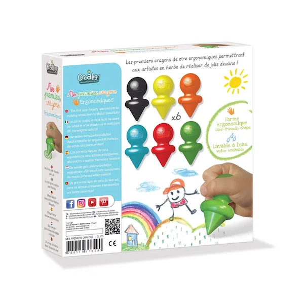Coffret créatif pour enfants, Mes premiers crayons x6