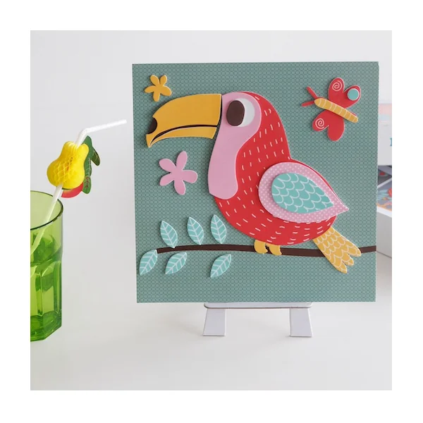 Coffret créatif pour enfants, Portraits en relief "Animaux de la savane"