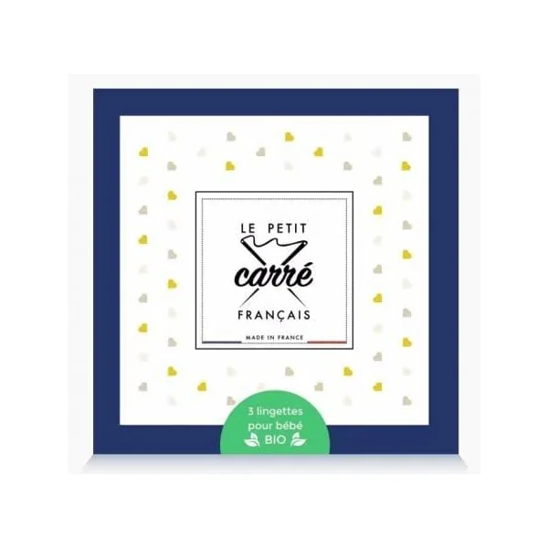 Coffret de lingettes bébé lavables Bio (Le lot de 3)