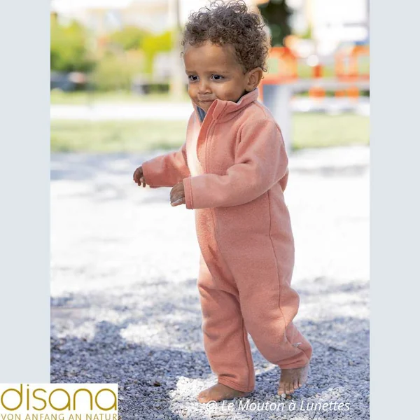 Combinaison bébé DISANA en laine bouillie bio 4 Saisons - fermeture éclair