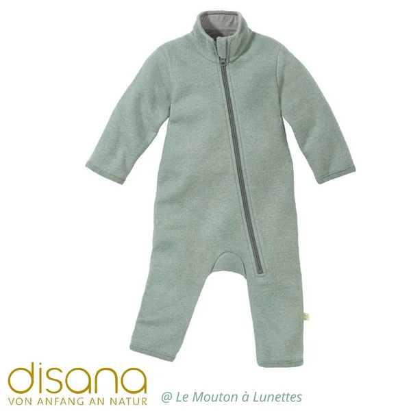 Combinaison bébé DISANA en laine bouillie bio 4 Saisons - fermeture éclair