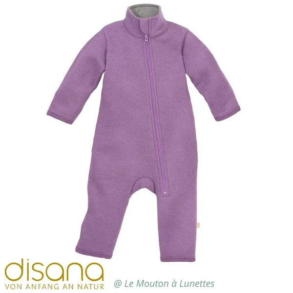Combinaison bébé DISANA en laine bouillie bio 4 Saisons - fermeture éclair