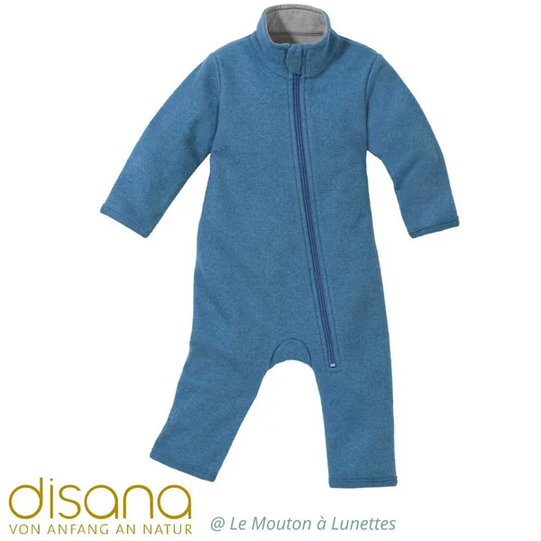 Combinaison bébé DISANA en laine bouillie bio 4 Saisons - fermeture éclair