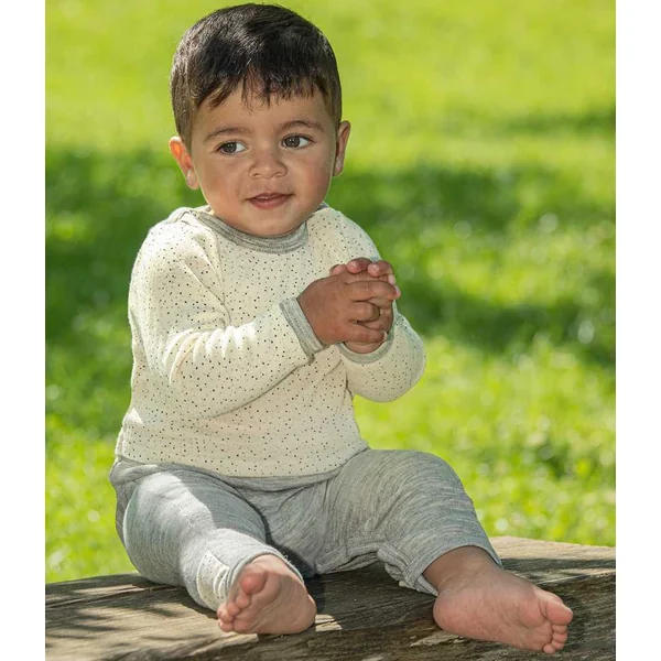 Combinaison bébé en laine et soie - body intégral avec revers aux pieds - ENGEL NATUR
