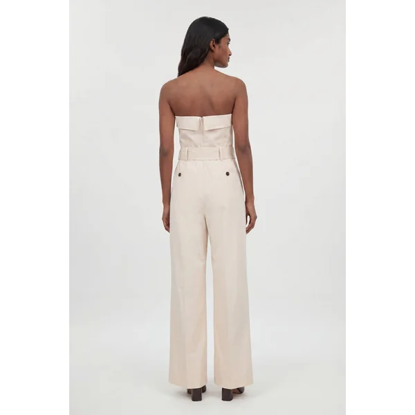 Combinaison-pantalon Bandeau En Coton Façon Trench Cintrée