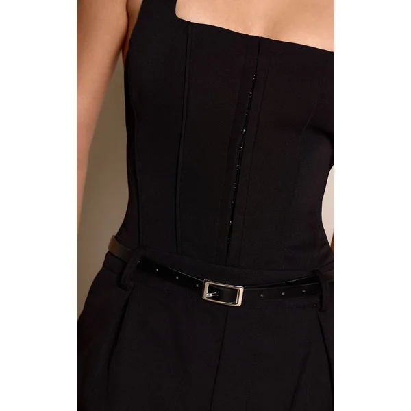 Combi-short Ajustée À Détail Ceinture Corset