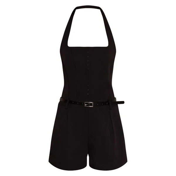 Combi-short Ajustée À Détail Ceinture Corset