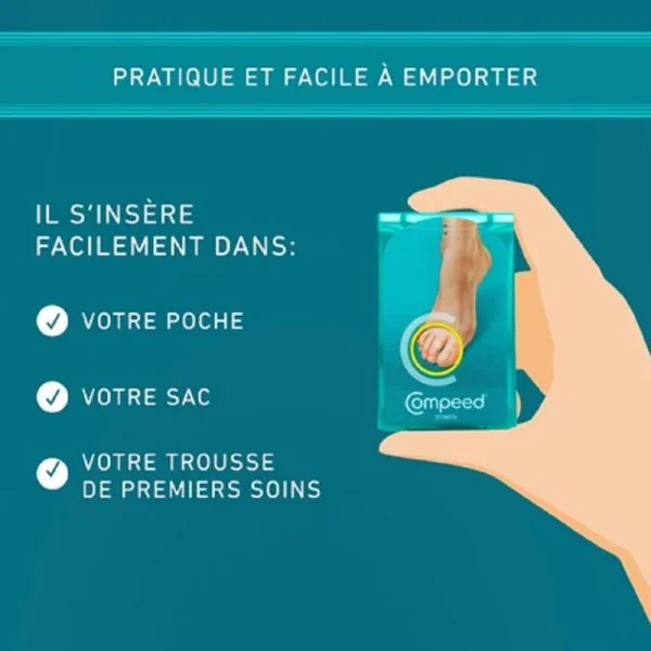 COMPEED 10 Pansements Oeil de Perdrix Moyen Format 2.2 x 2.2cm - Technologie Hydrocolloïde