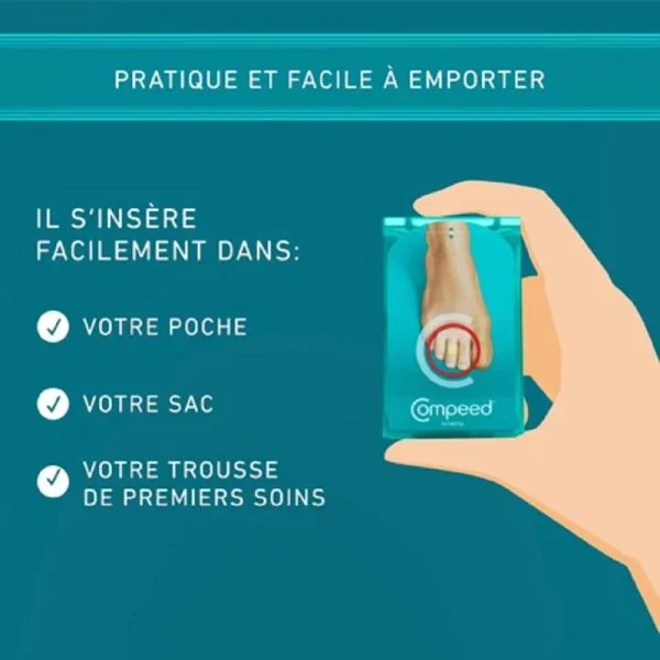 COMPEED 8 Pansements Ampoules Orteils 1.7 x 5.1cm - Technologie Hydrocolloïde
