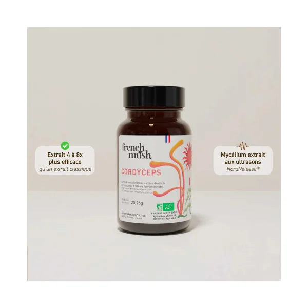 Complément alimentaire à base d'extraits de Cordyceps bio