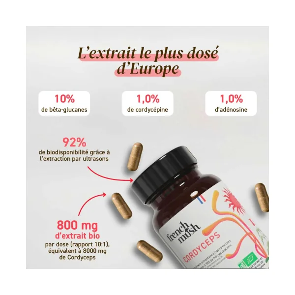 Complément alimentaire à base d'extraits de Cordyceps bio
