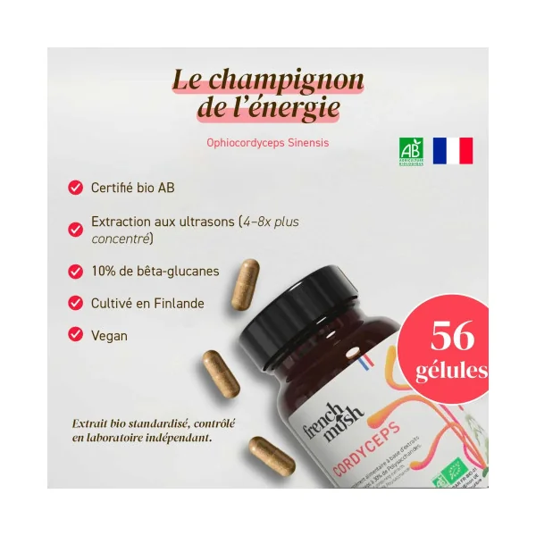 Complément alimentaire à base d'extraits de Cordyceps bio