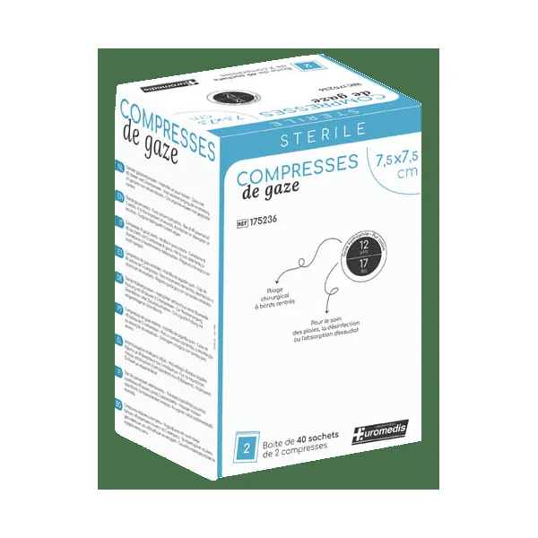 Compresses de gaze stérile Euromedis (La boîte)