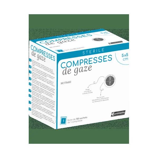 Compresses de gaze stérile Euromedis (La boîte)