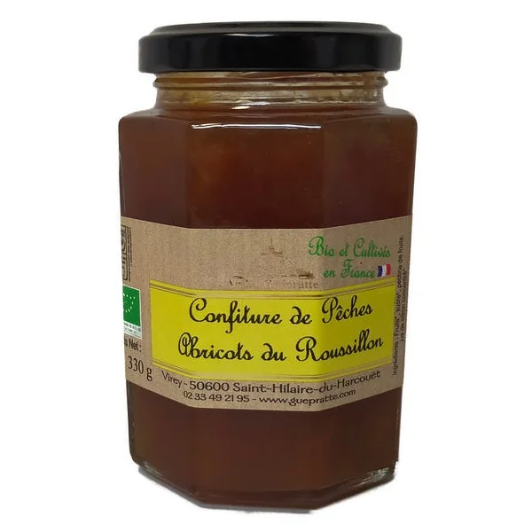 Confiture de pêches et abricots - 330g