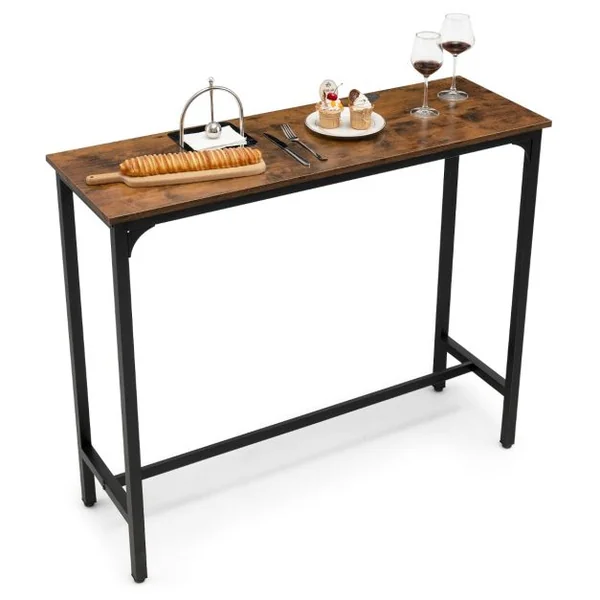 Console Table d'Entrée Style Moderne 120 x 40 x 101 cm (L x l x H) Cadre en Acier Brun