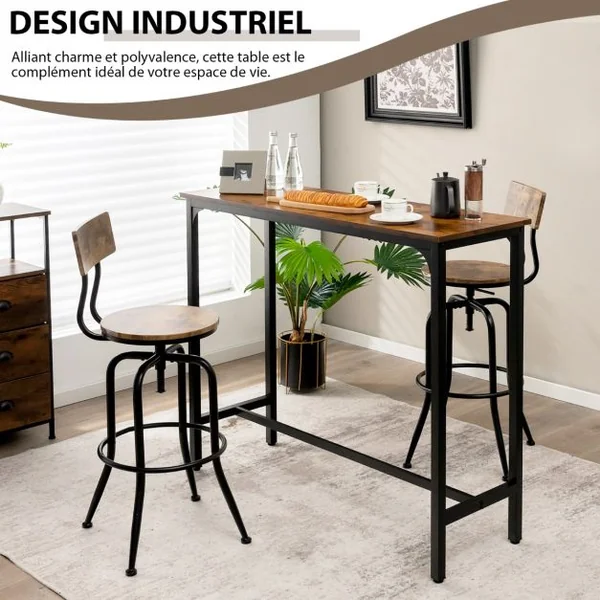 Console Table d'Entrée Style Moderne 120 x 40 x 101 cm (L x l x H) Cadre en Acier Brun