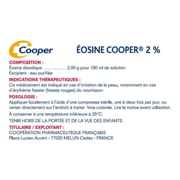 Cooper Eosine Solution Aqueuse 2% Unidoses x 10