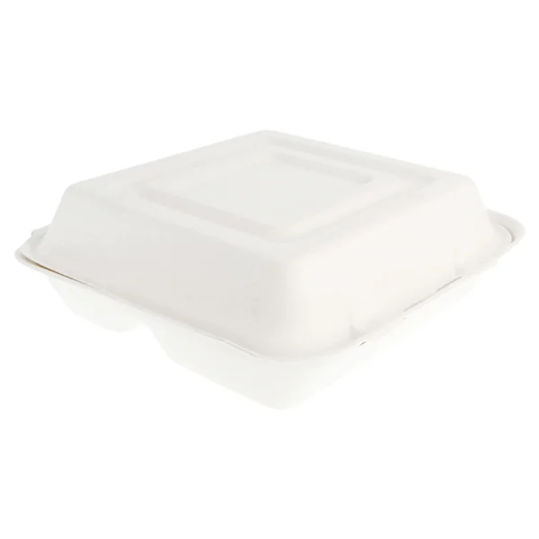 COQUILLES "L" 3 COMPART. "BIONIC" 25x25x7,5 CM BLANC BAGASSE (250 UNITÉ) - Garcia de Pou
