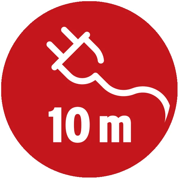 Cordon prolongateur fiche prise (2P+T 16A/230V) noir 10 M