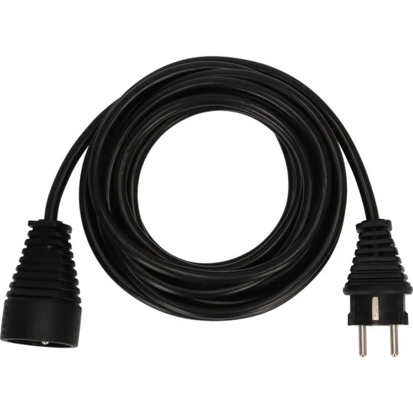 Cordon prolongateur fiche prise (2P+T 16A/230V) noir 5 M
