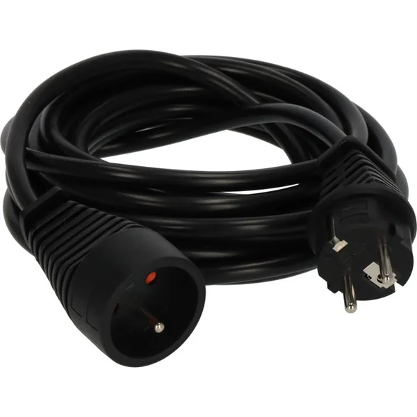 Cordon prolongateur fiche prise (2P+T 16A/230V) noir 5 M