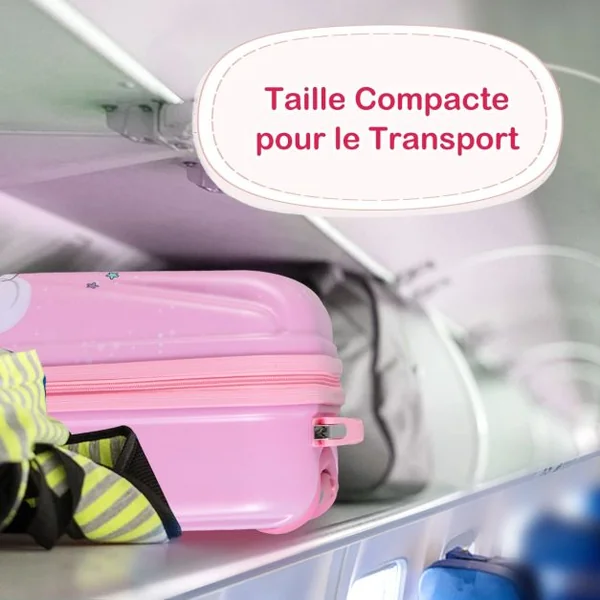 Cosyway Lot de 2 Valise Cabine Enfant 18”+ Sac à Dos 12,5” Bagages Enfant pour Garçons Filles avec Poignée Rétractable 88-100cm Motif Licorne