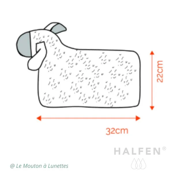 Coussin doudou mouton en laine et coton bio - HALFEN Strickerei