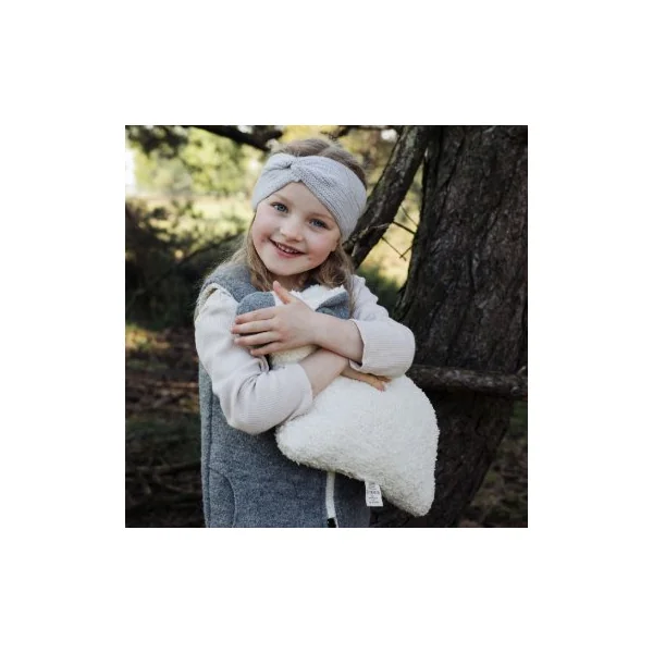 Coussin doudou mouton en laine et coton bio - HALFEN Strickerei