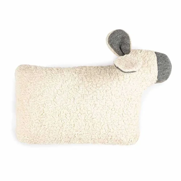 Coussin doudou mouton en laine et coton bio - HALFEN Strickerei