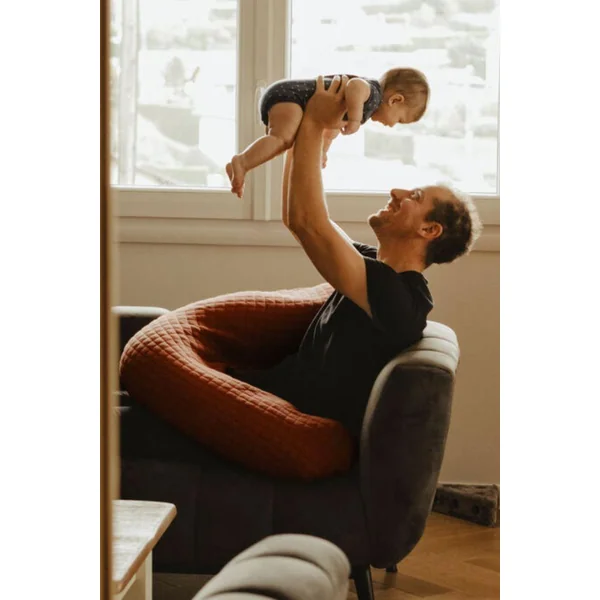 Coussin Grossesse & Allaitement - Fleur de coton - Brick
