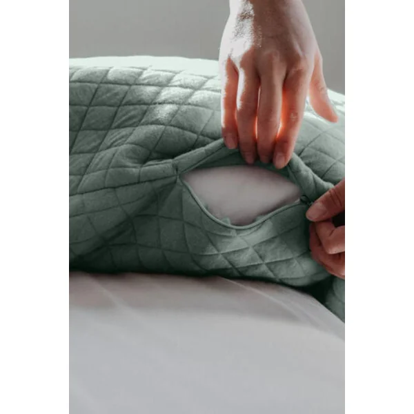 Coussin Grossesse & Allaitement - Fleur de coton - Sauge