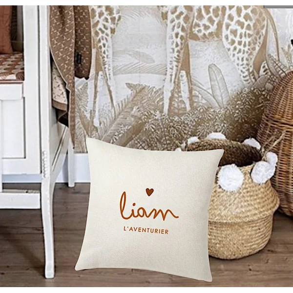 Coussin personnalisé Coeur (4 coloris)