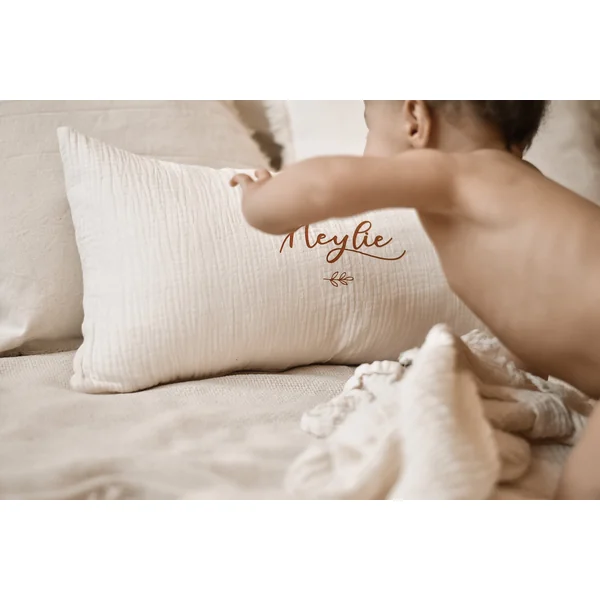 Coussin personnalisé en gaze de coton (6 coloris)