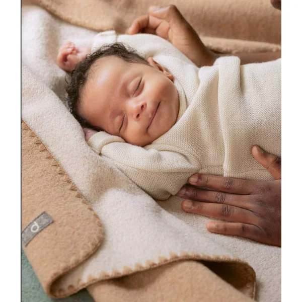 Couverture bébé chaude en laine bouillie Bio double-face - DISANA Nouveauté 2025/26