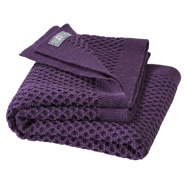 Couverture bébé en laine mérinos Bio - Maille nid d'abeille - DISANA