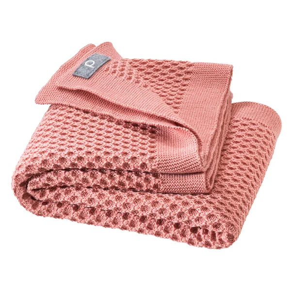 Couverture bébé en laine mérinos Bio - Maille nid d'abeille - DISANA
