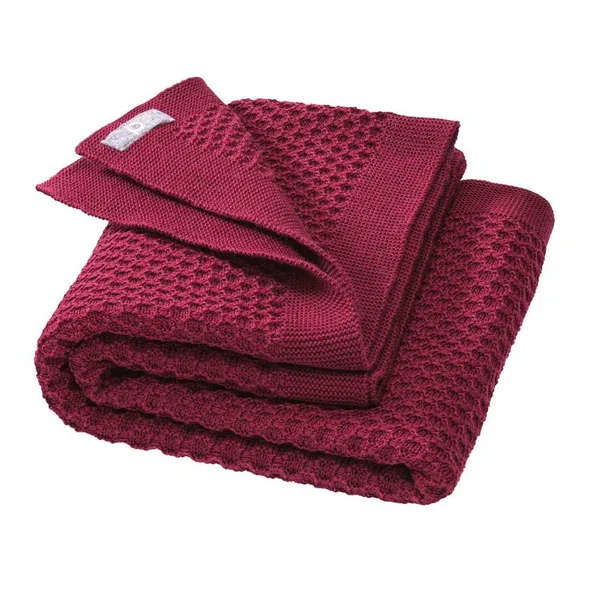 Couverture bébé en laine mérinos Bio - Maille nid d'abeille - DISANA